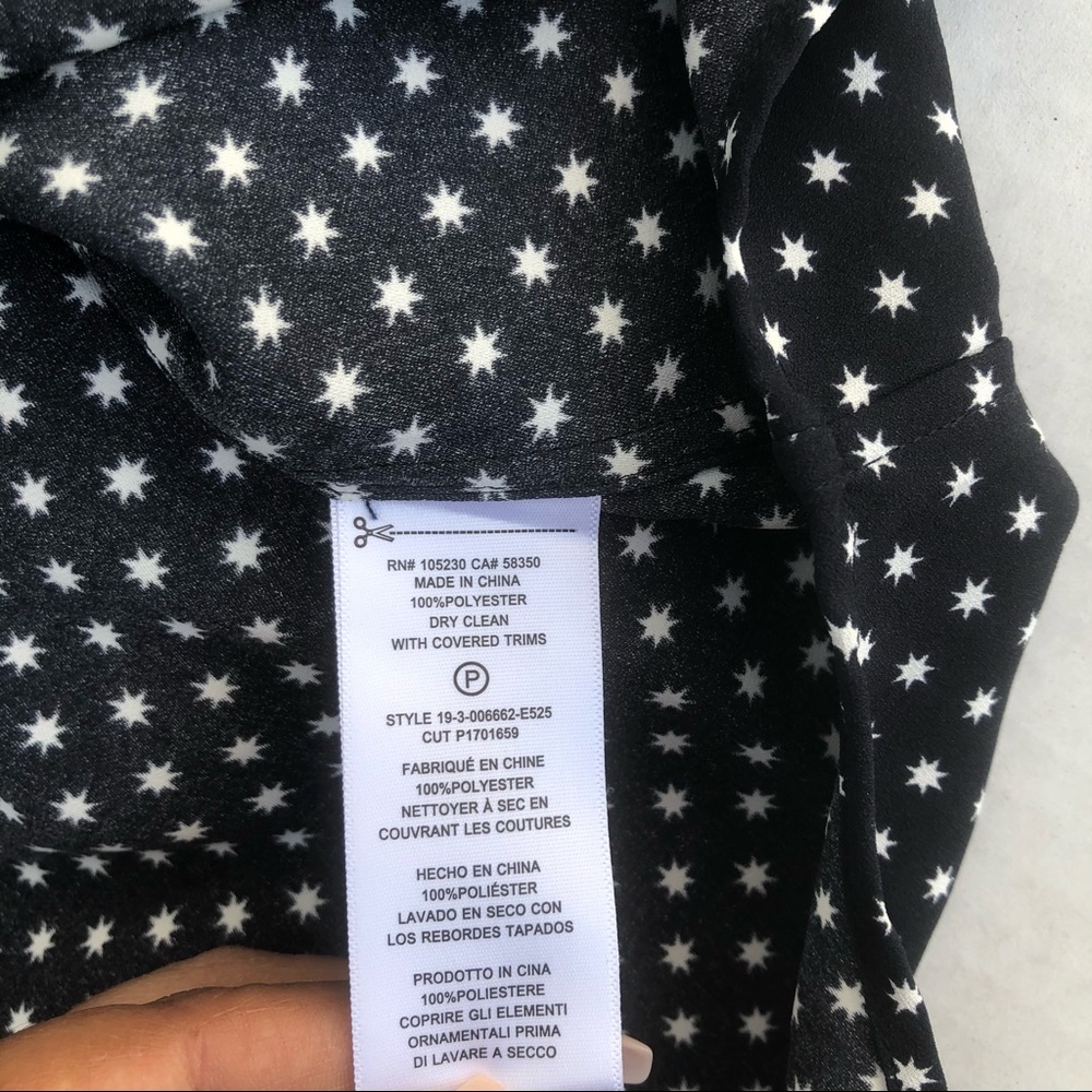 Equipment Navy and White Star Dot Blouse - Picture 5 of 8